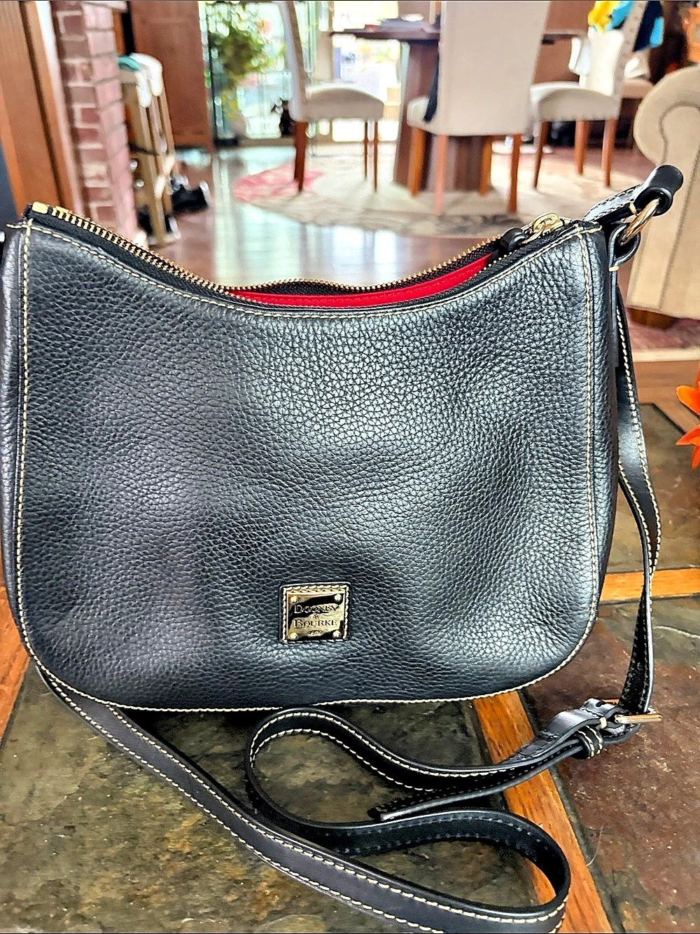 Dooney & Bourke Black & Red Crossbody Bag